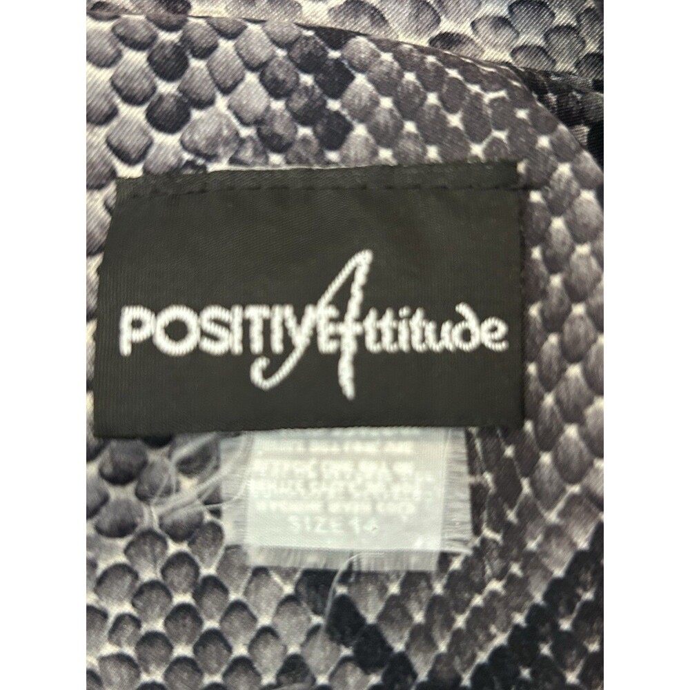 Positive Attitude Womens Size 14 Snake Print Zip Front Jacket Black Gray Career - Picture 6 of 15